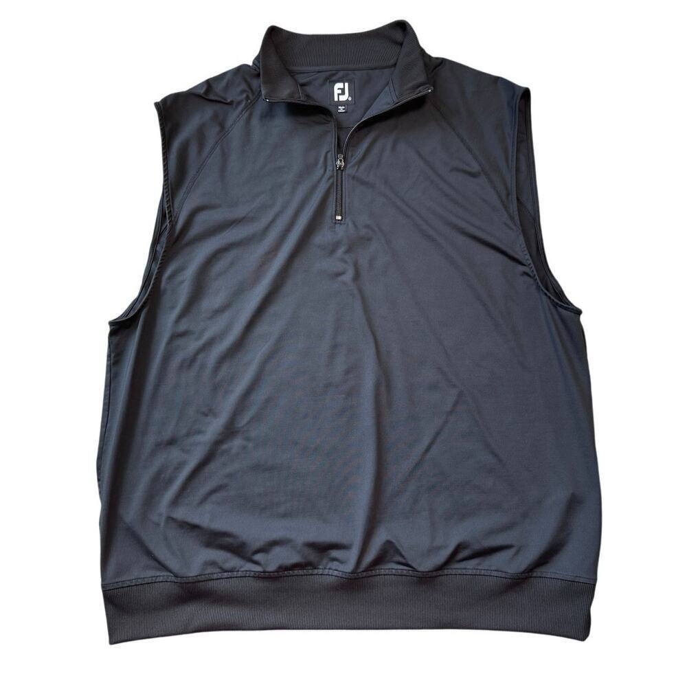 FOOTJOY Approach 1/4 zip Black golf vest, deep pockets,  size XL; lightweight